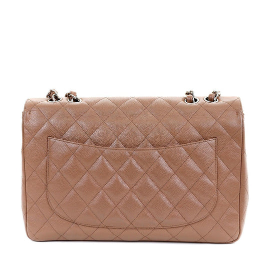 Chanel Caramel Caviar Jumbo Classic w/ Silver Hardware