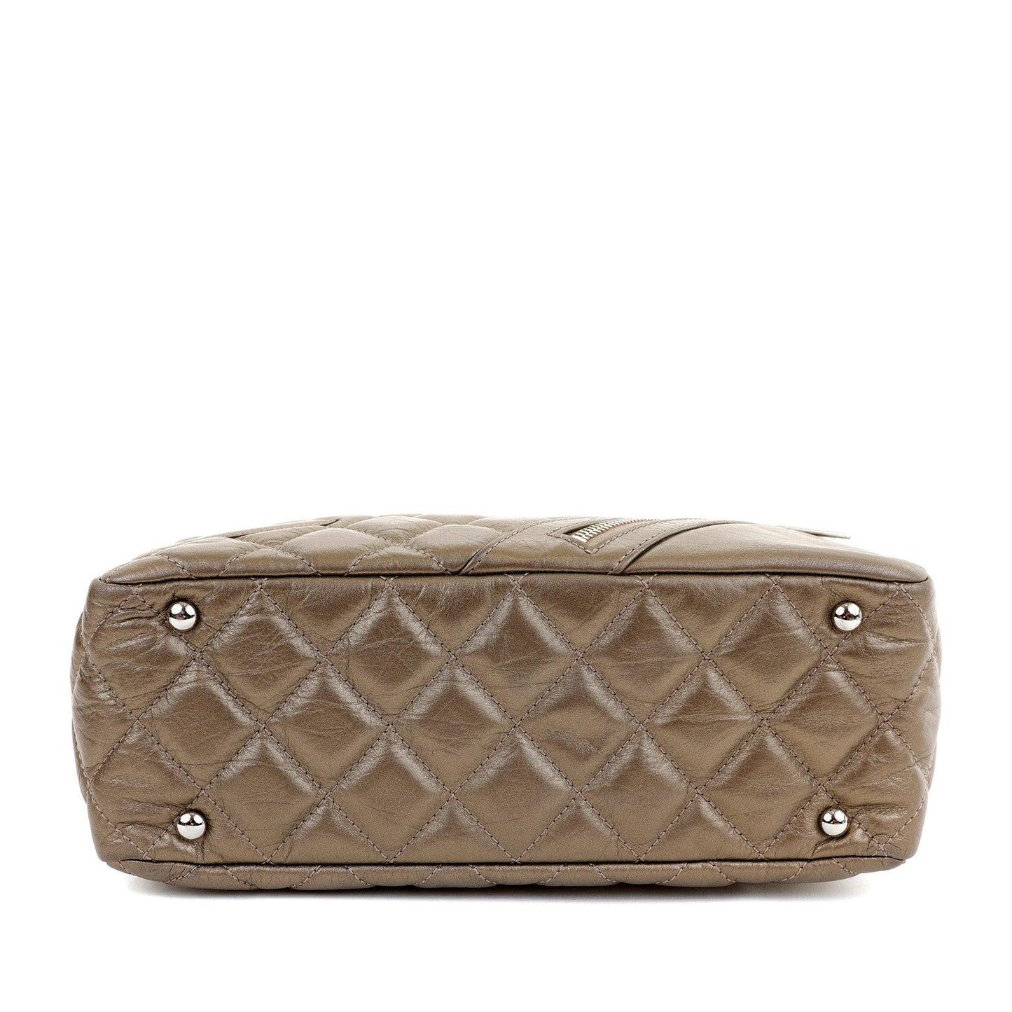 Chanel Metallic Bronze Distressed Lambskin Cambon Camera Bag Paris/NY
