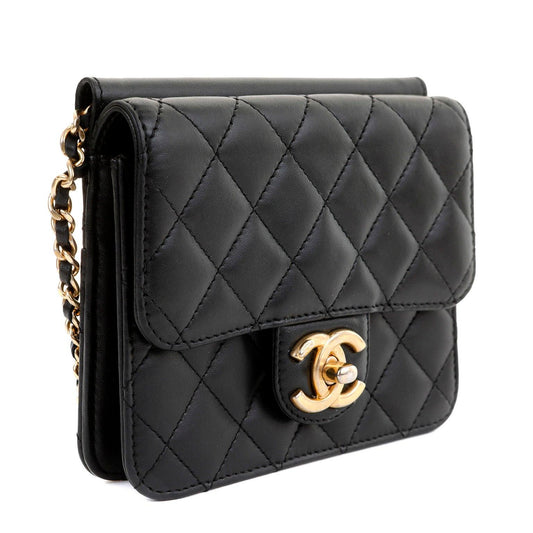 Chanel Black Lambskin WOC with Gold Hardware