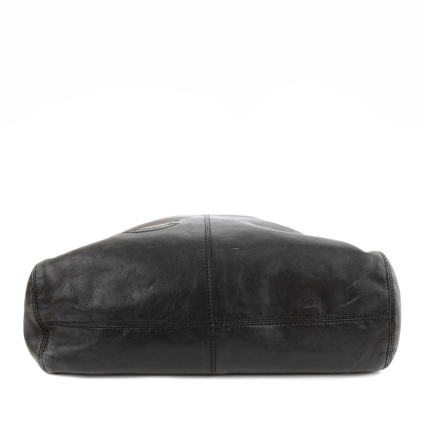 Chanel Vintage Black Lambskin w/ CC & Tortoiseshell Handle