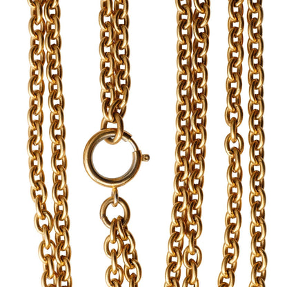 Chanel Vintage Plain Gold Link Chain Necklace