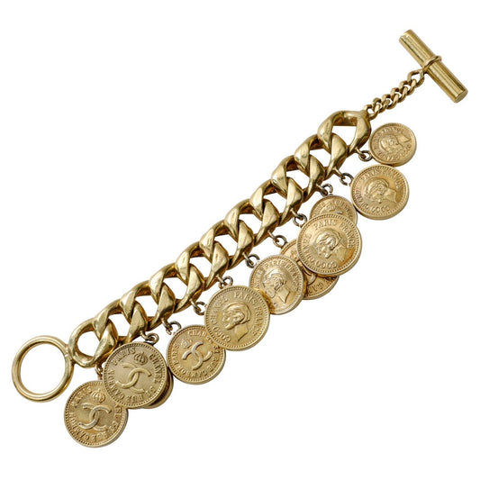 Chanel Vintage Gold Coins Charm Bracelet (1980's)