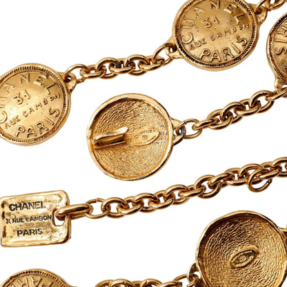 Chanel Vintage Gold Rue Cambon Coin Necklace Belt