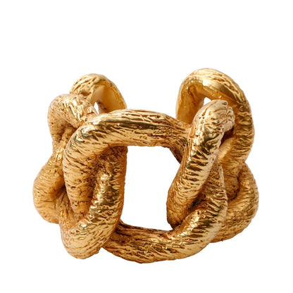 Chanel Vintage Large Gold Rope Knot Cuff