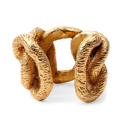 Chanel Vintage Large Gold Rope Knot Cuff