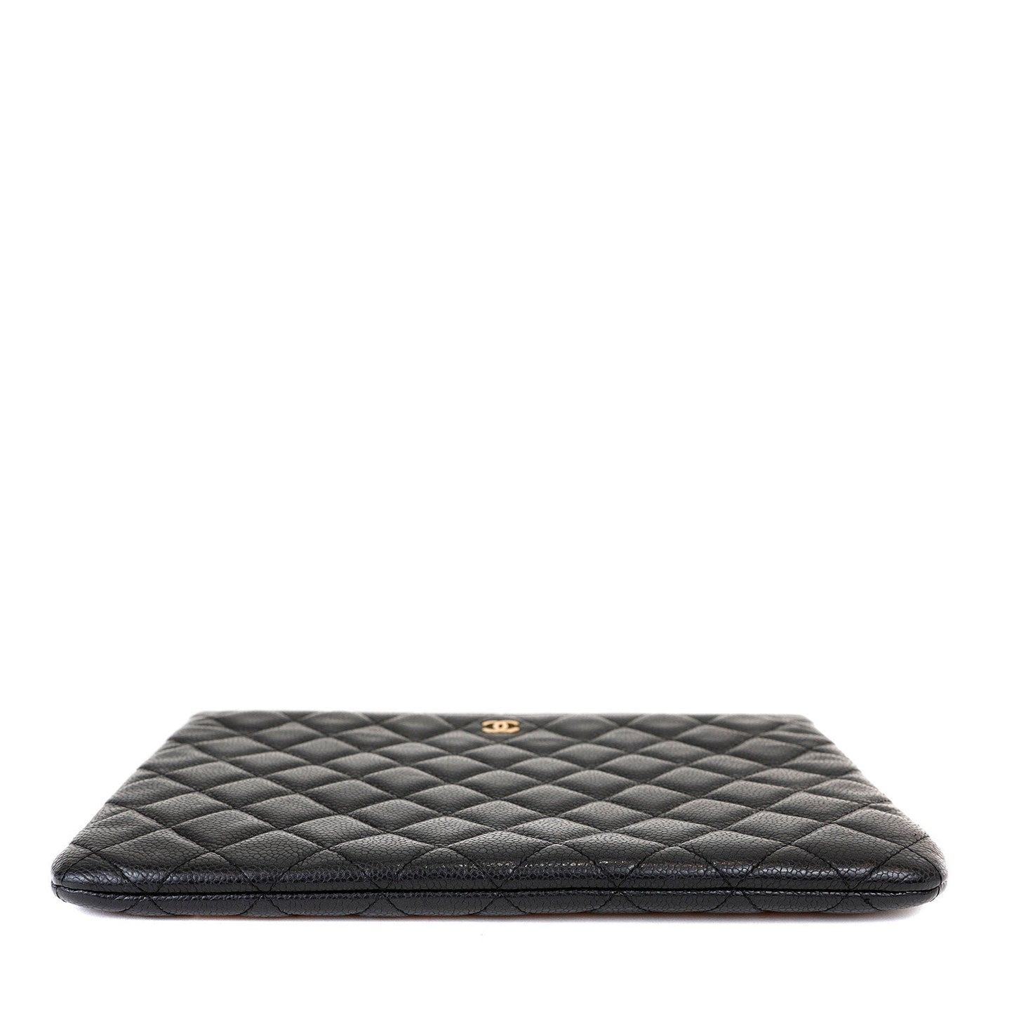 Chanel Small Black Caviar Classic O-Case with Gold Hardware