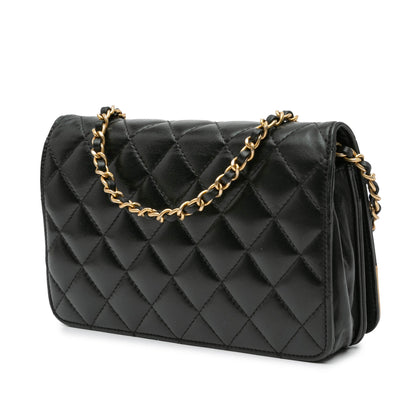 Chanel Sac CC Bicolor Quilted Lambskin Wallet On Chain