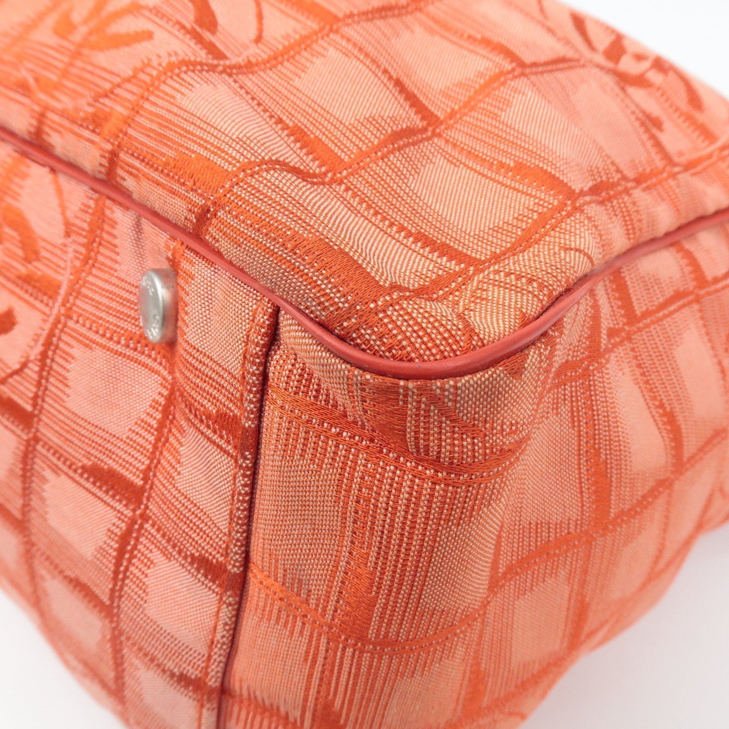CHANEL New Travel Line Nylon Jacquard Leather Tote Bag TGM A15826