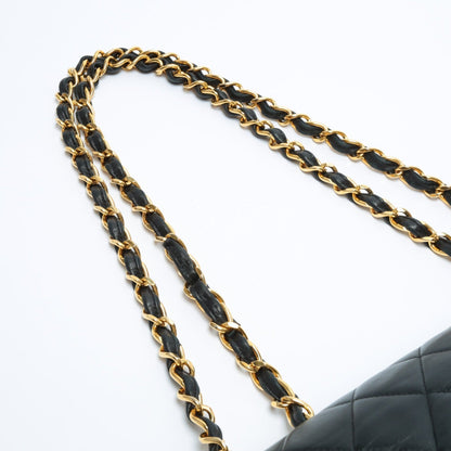 CHANEL Vintage Classic Jumbo XL Single Flap - Black Lambskin w/Gold
