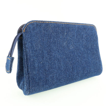 Chanel CC Denim Cosmetic Pouch Denim Vanity Bag in New Condition