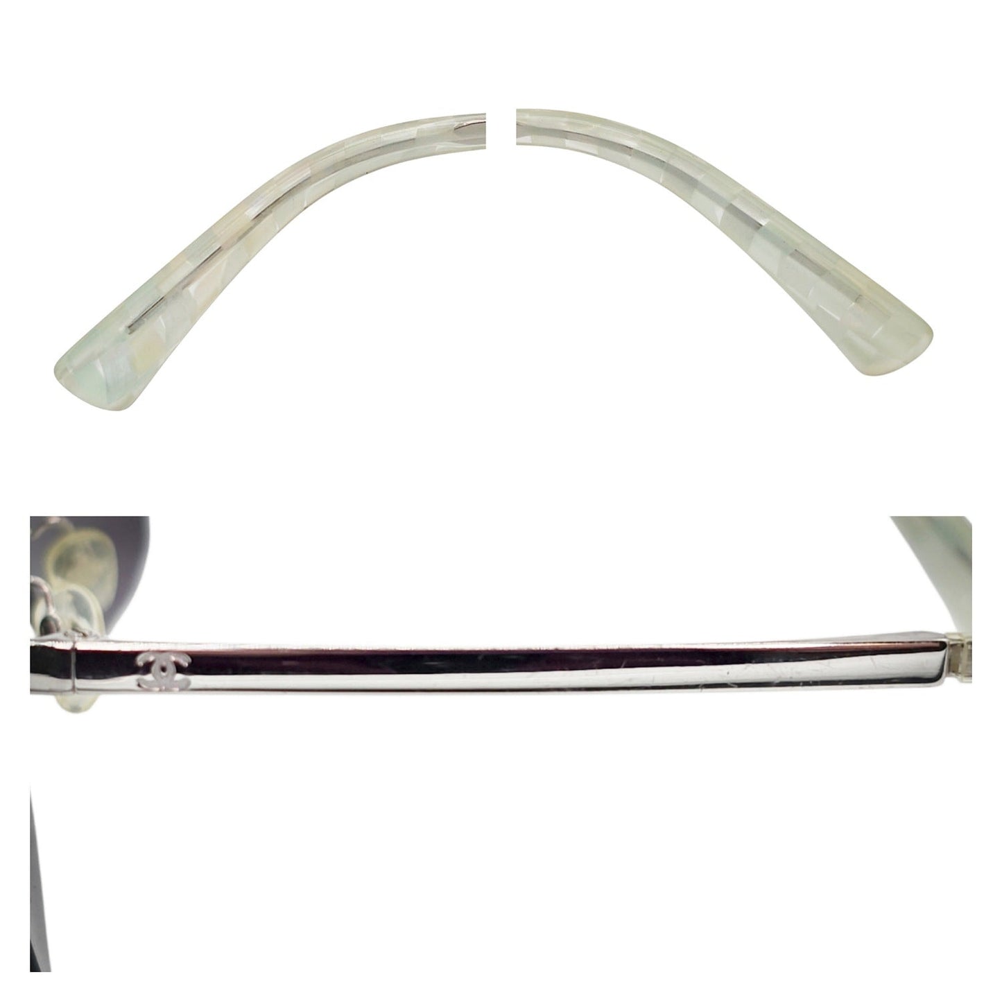 Chanel 4215 CC Shield Quilting Runway Sunglasses Silver Purple