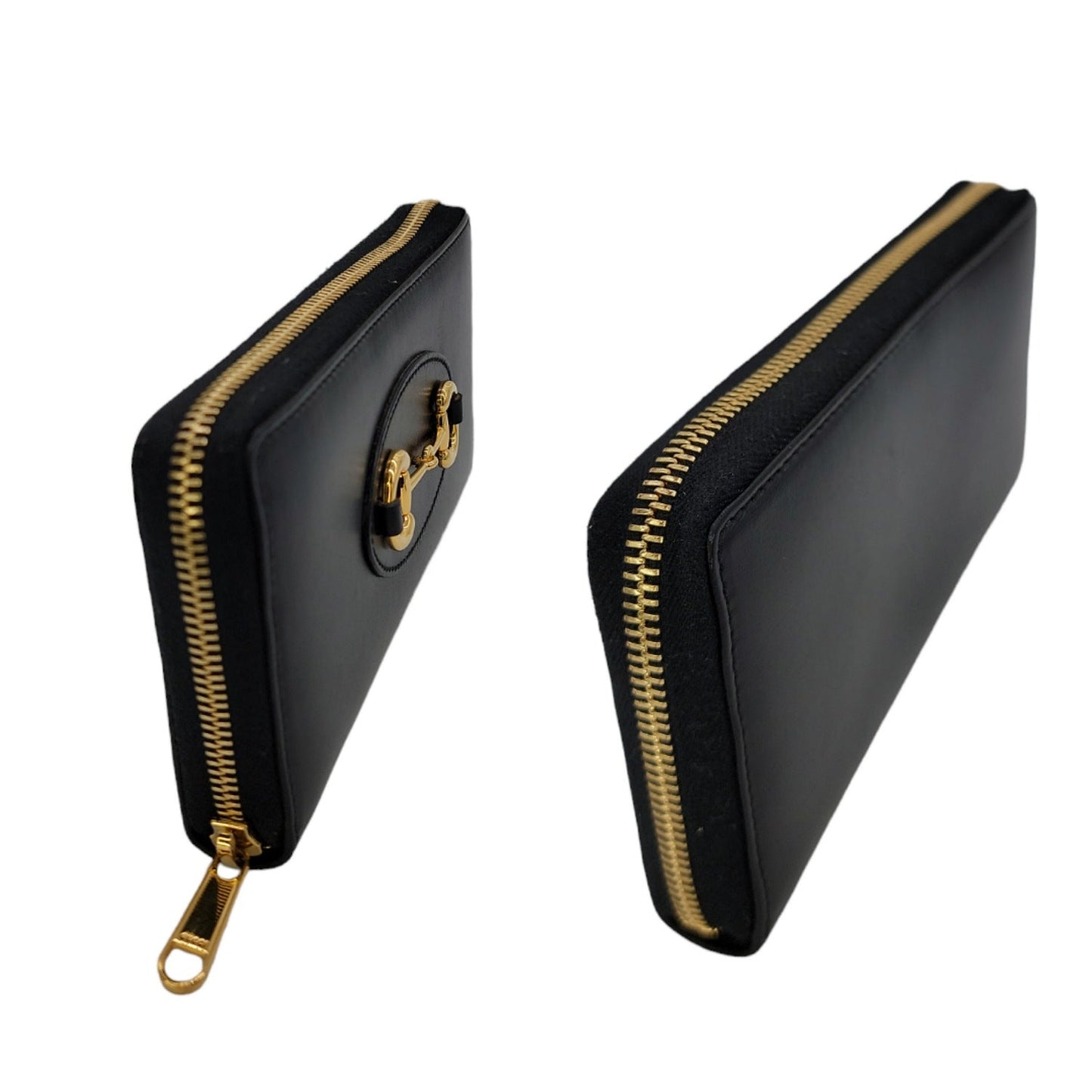 Gucci Black Calf Horsebit 1955 Continental Wallet