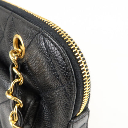 CHANEL Matelasse Caviar Skin Chain Tote Bag Shoulder Bag Black