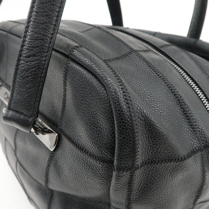 CHANEL Chocobar Caviar Skin Boston Bag Shoulder Bag Black