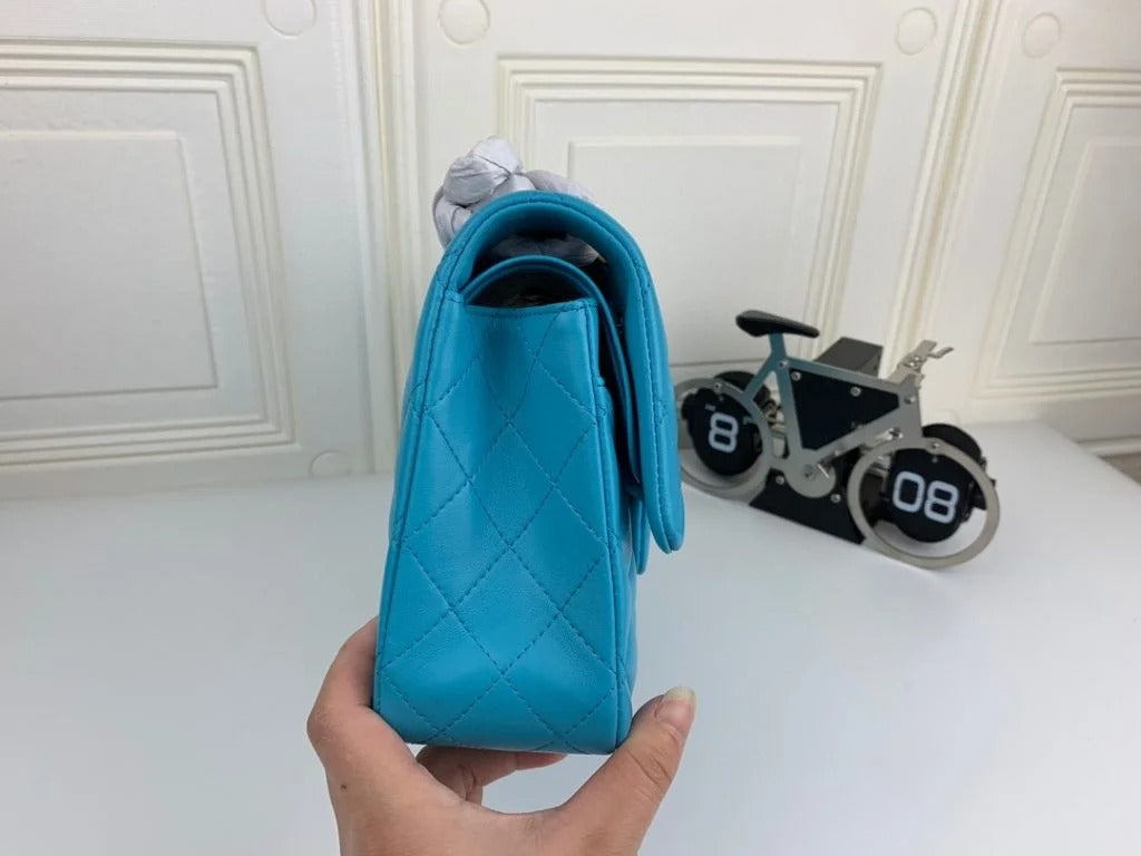 Chanel Classic Double Flap 25 Shoulder Bag Light Blue