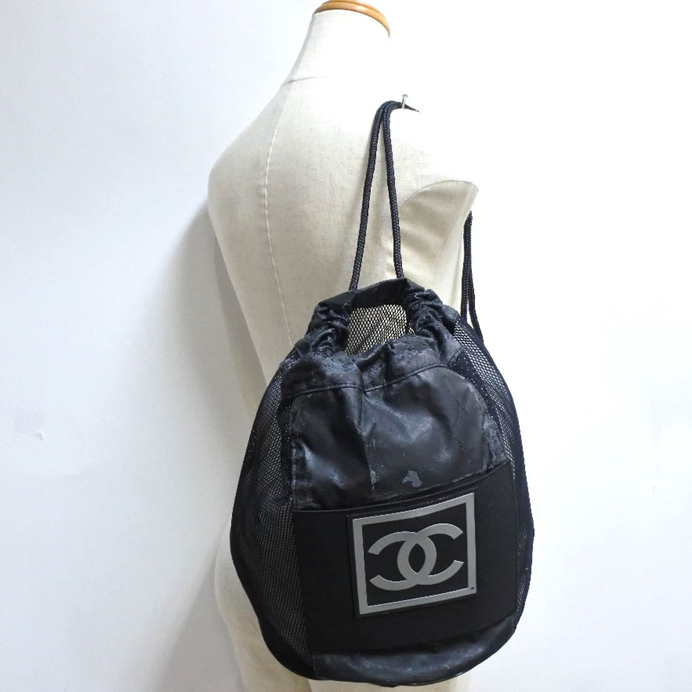 Chanel Sports Line Shoulder Bag Canvas Shoulder Bag in Fair Condition