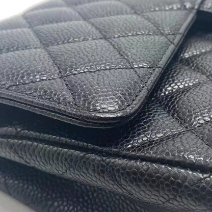 Chanel Medium Classic Double Flap Caviar Black SHW serial 12