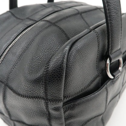 CHANEL Chocobar Caviar Skin Boston Bag Shoulder Bag Black