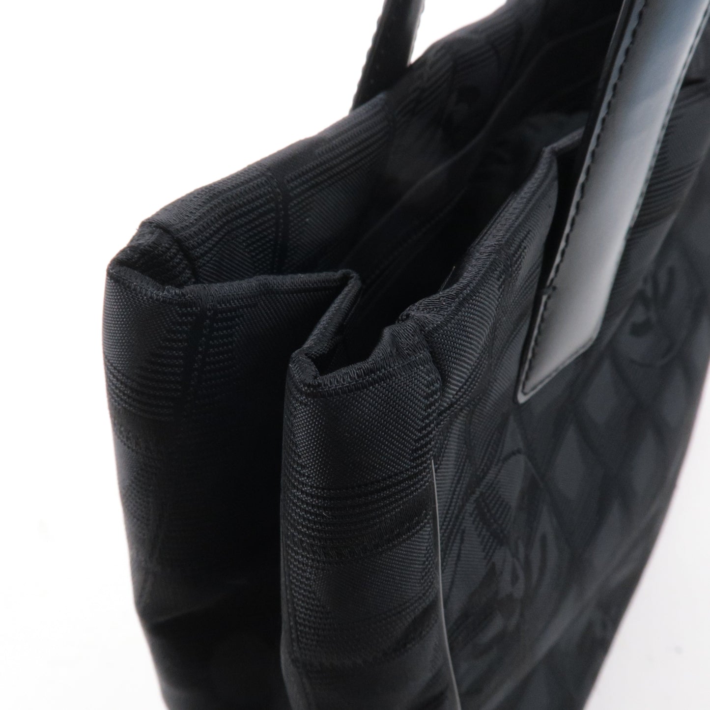 CHANEL New Travel Line Nylon Jacquard PM Tote Bag Black A20457
