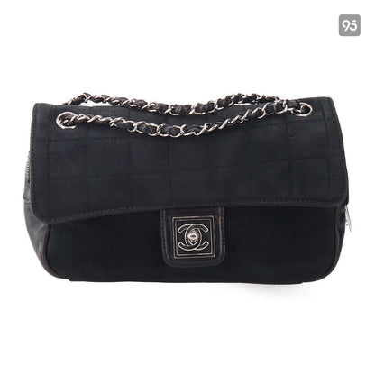 Chanel CC Choco Bar Suede & Leather Flap Bag Suede Shoulder Bag in New Condition