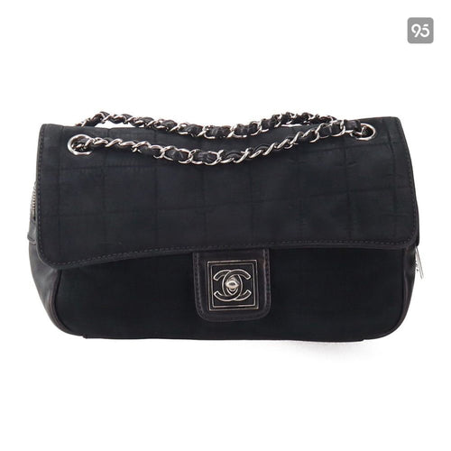 Chanel CC Choco Bar Suede & Leather Flap Bag Suede Shoulder Bag in New Condition