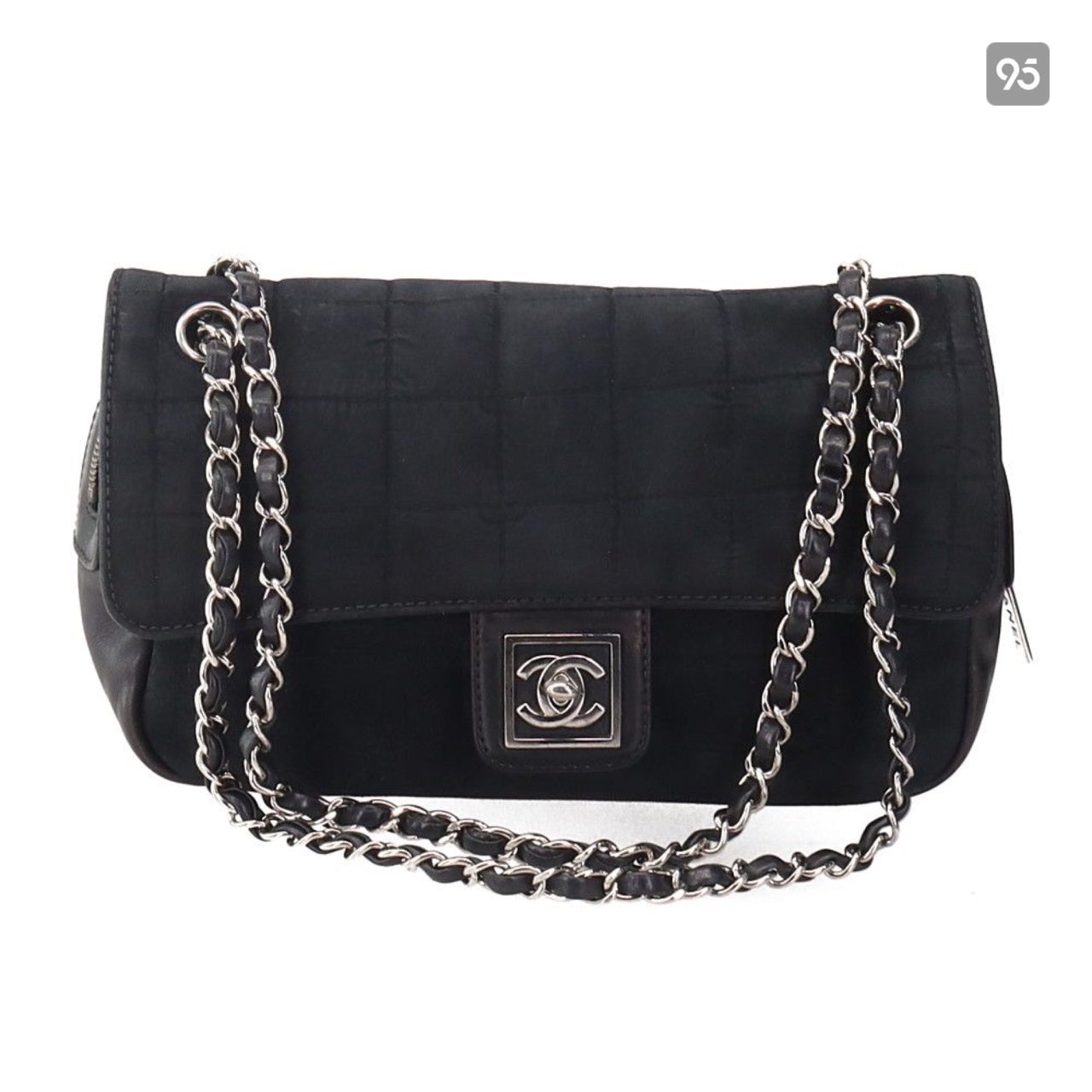 Chanel CC Choco Bar Suede & Leather Flap Bag Suede Shoulder Bag in New Condition