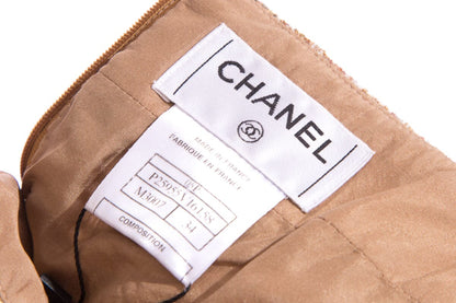 Chanel 2005 Pre-Fall Gold Tweed Skirt SZ 34