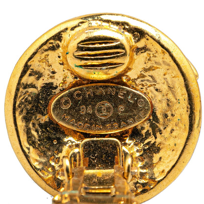 Gold Chanel Gold Plated CC Clip On Earrings