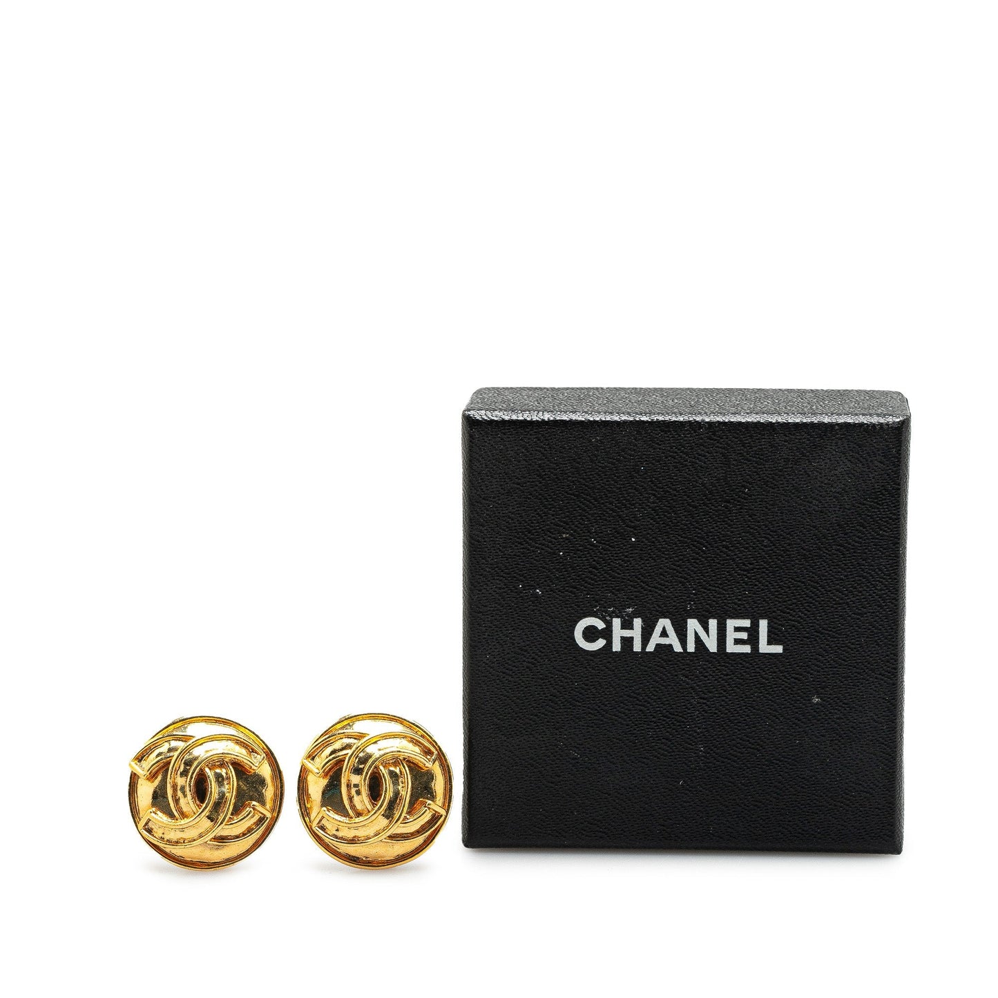 Gold Chanel Gold Plated CC Clip On Earrings