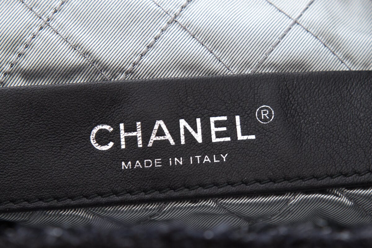Chanel Black Tweed Rocket Shopper Handbag