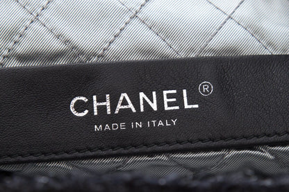 Chanel Black Tweed Rocket Shopper Handbag