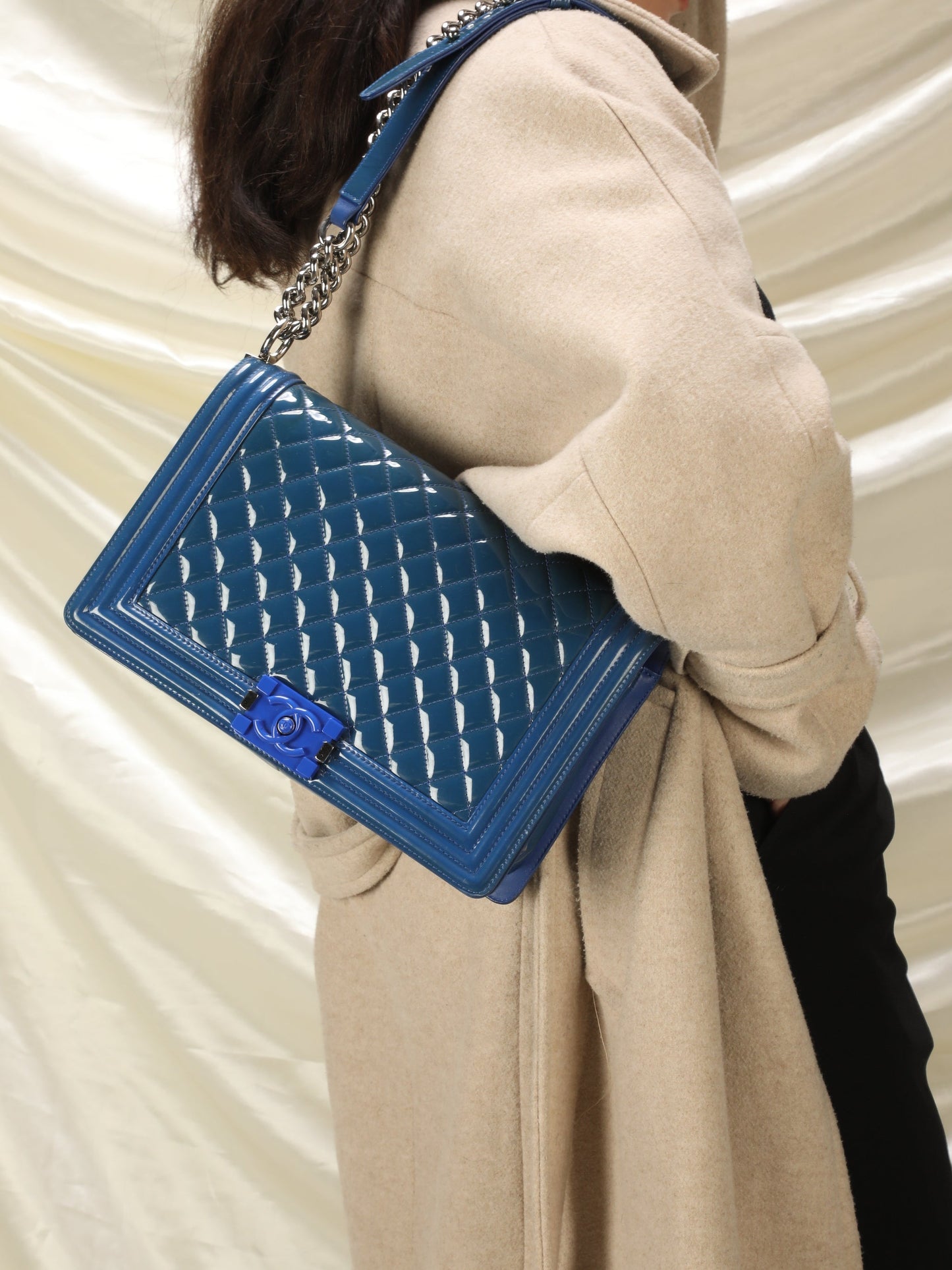 Chanel Patent Medium Boy Bag