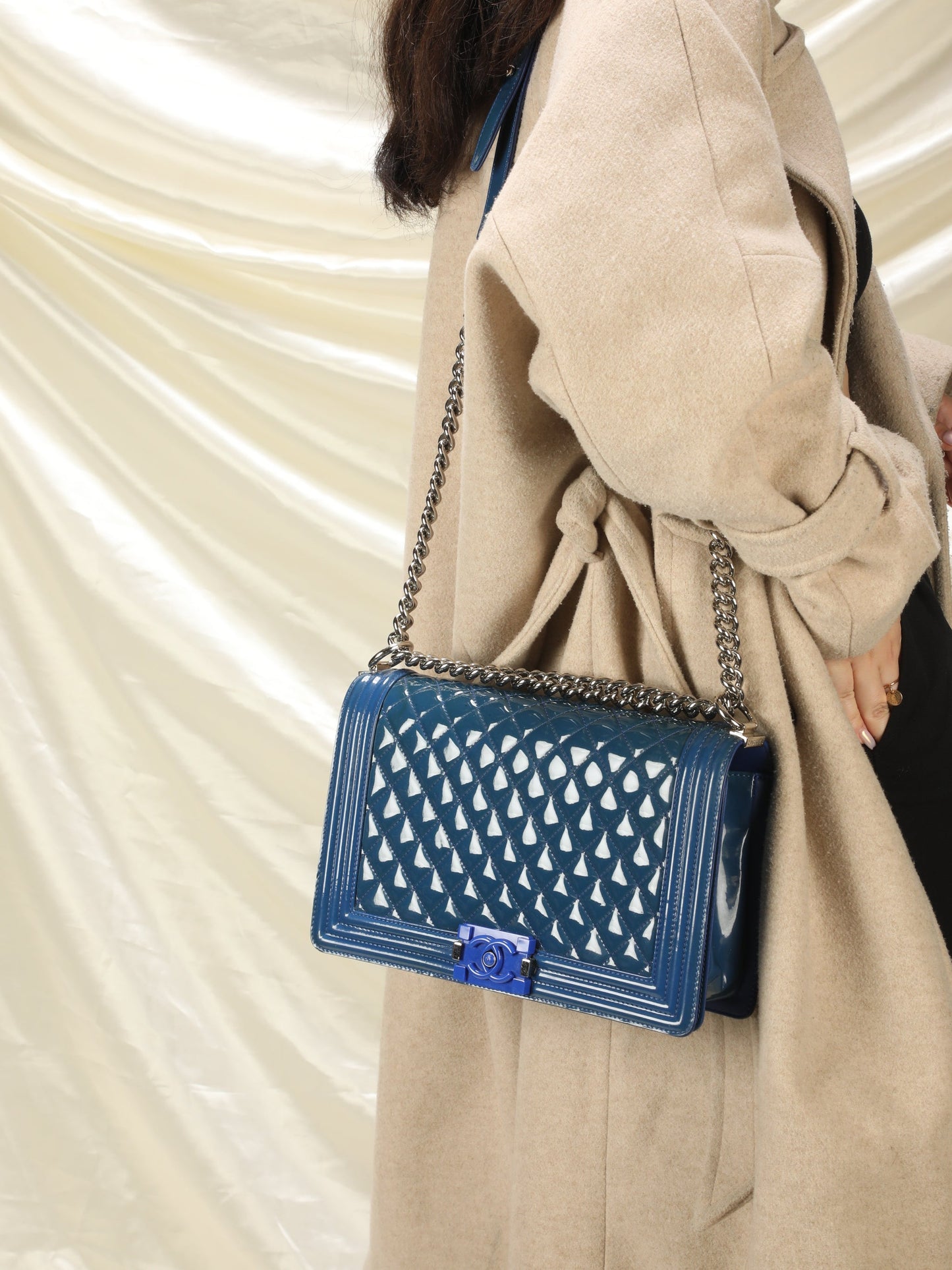 Chanel Patent Medium Boy Bag