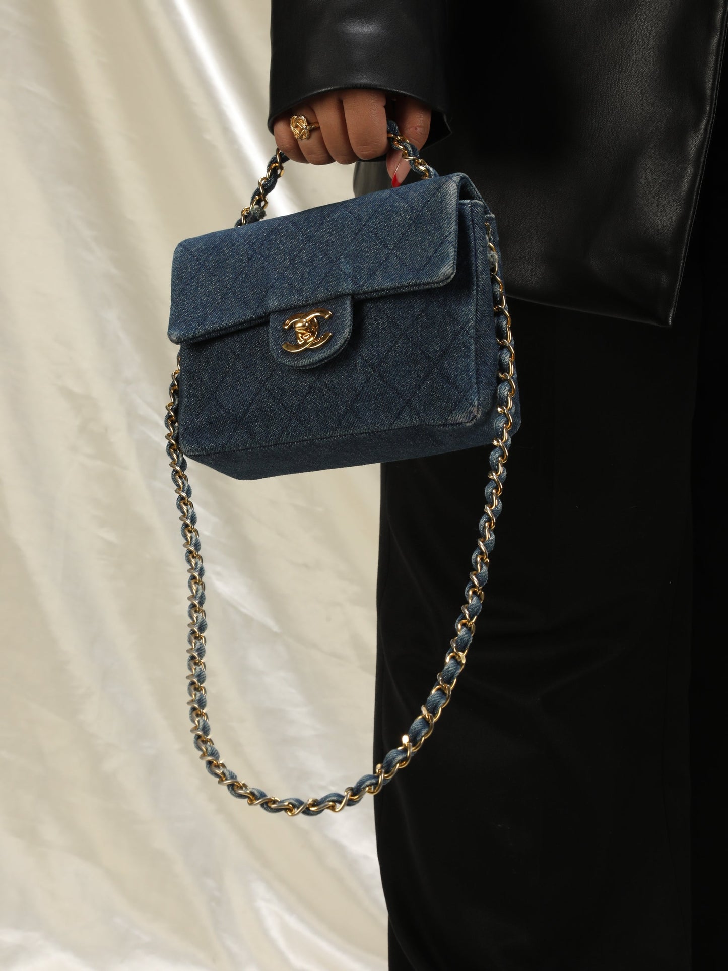 Extremely Rare Chanel Denim Mini Classic Flap