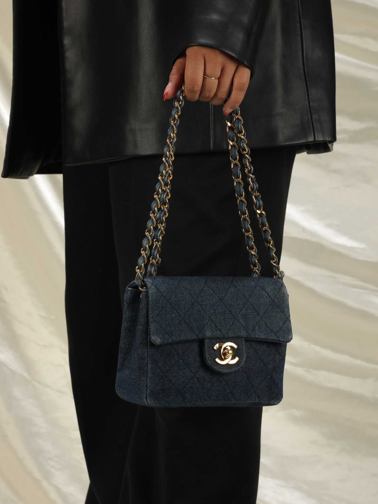 Extremely Rare Chanel Denim Mini Classic Flap