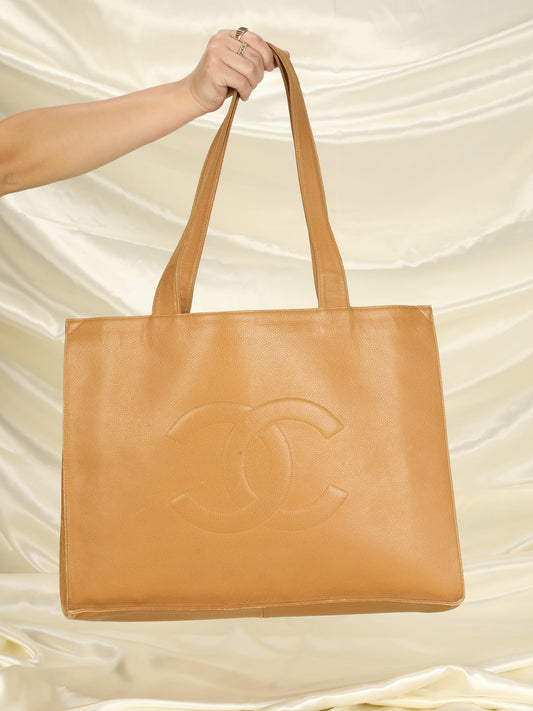 Chanel Caviar Nude Tote