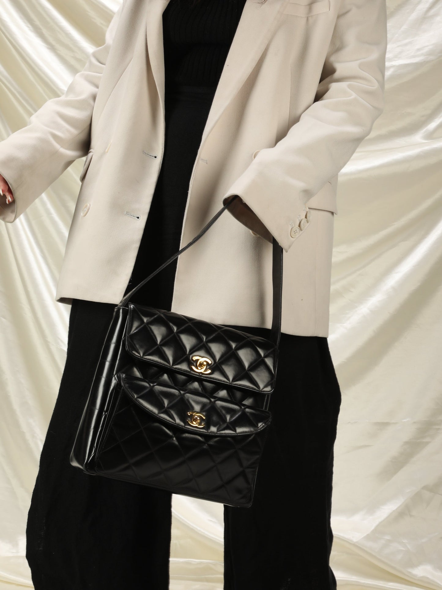 Chanel Patent Double Turnlock Flap Bag