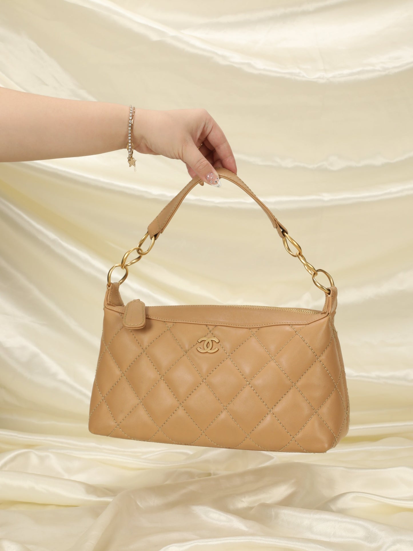 Chanel Surpique Beige Hobo
