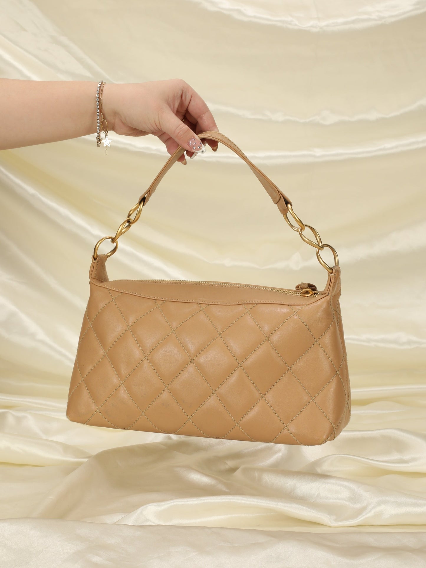 Chanel Surpique Beige Hobo