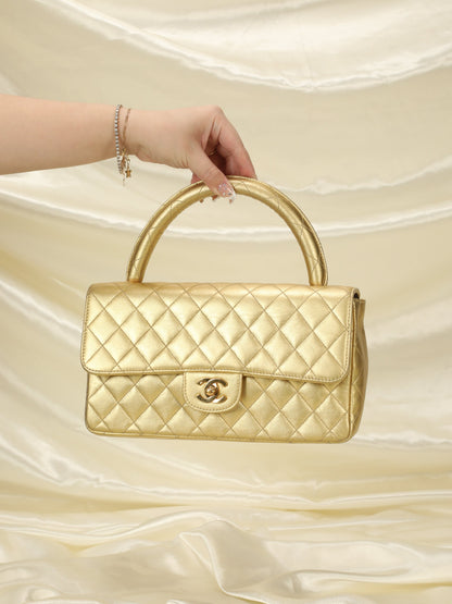 Extremely Rare Chanel Metallic Kelly Top Handle