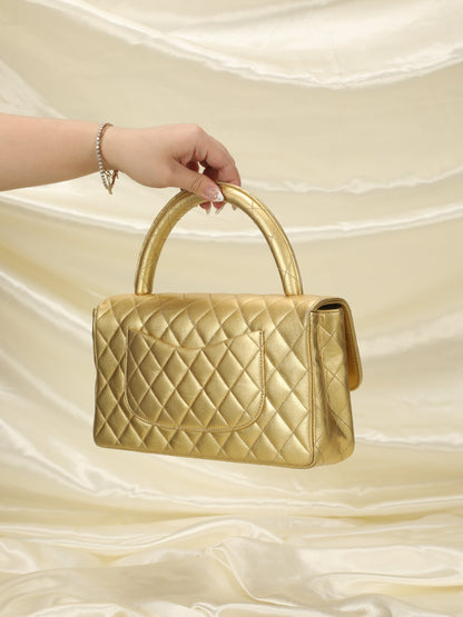 Extremely Rare Chanel Metallic Kelly Top Handle