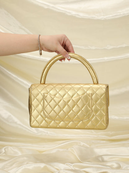 Extremely Rare Chanel Metallic Kelly Top Handle
