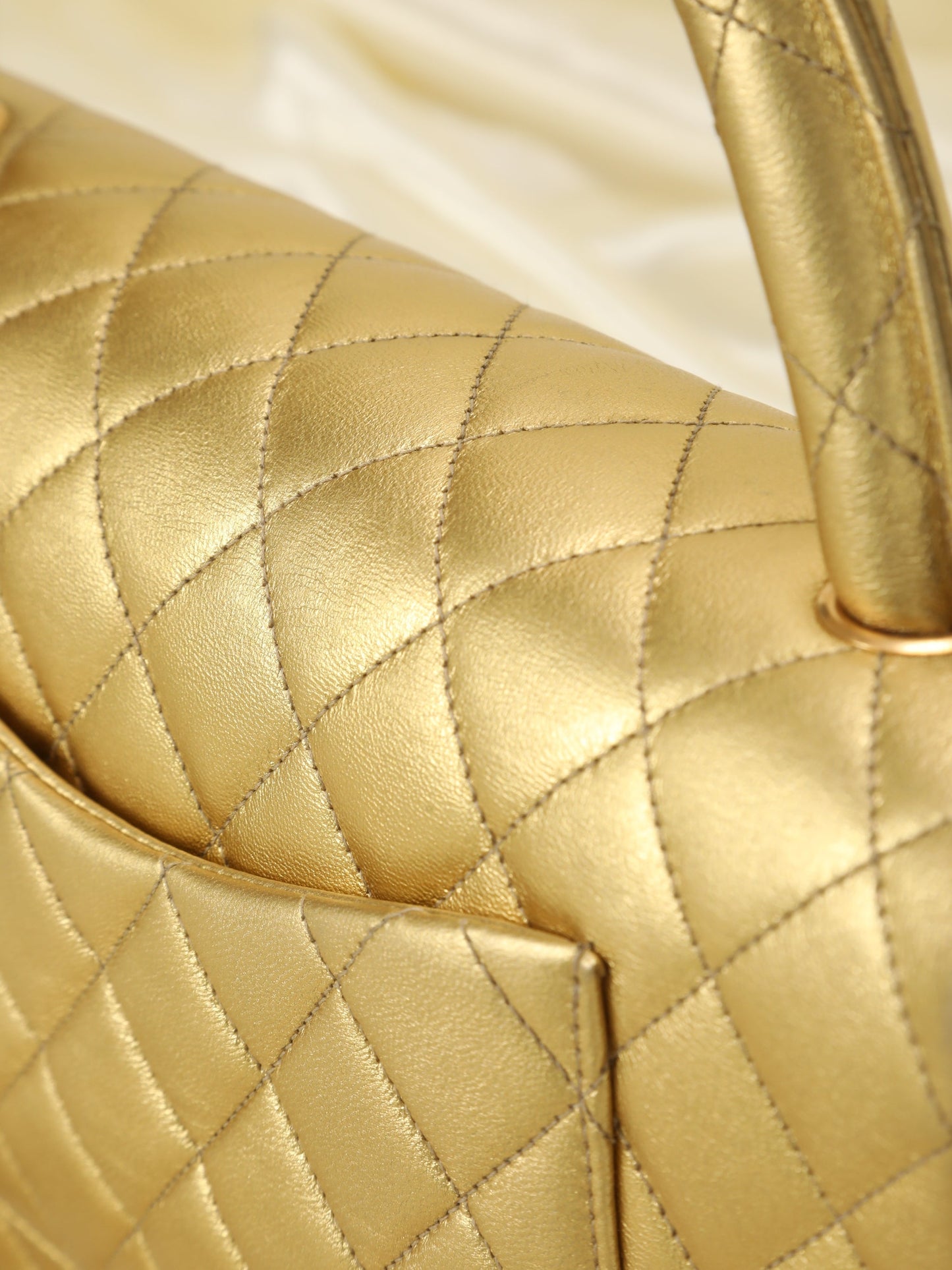 Extremely Rare Chanel Metallic Kelly Top Handle