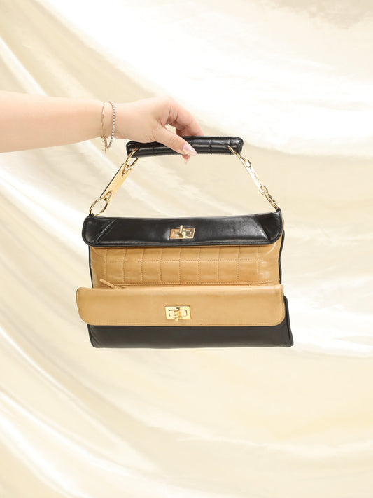 Extremely Rare Chanel Lambskin Double Turnlock Bag