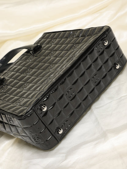 Chanel Patent Chocolate Bar Tote