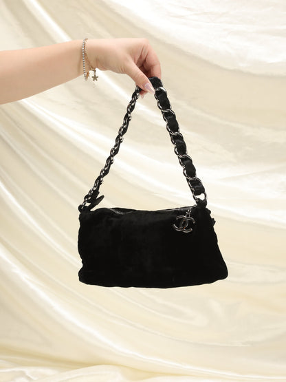 Chanel Velvet and Satin Chain Pochette