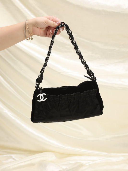 Chanel Velvet and Satin Chain Pochette