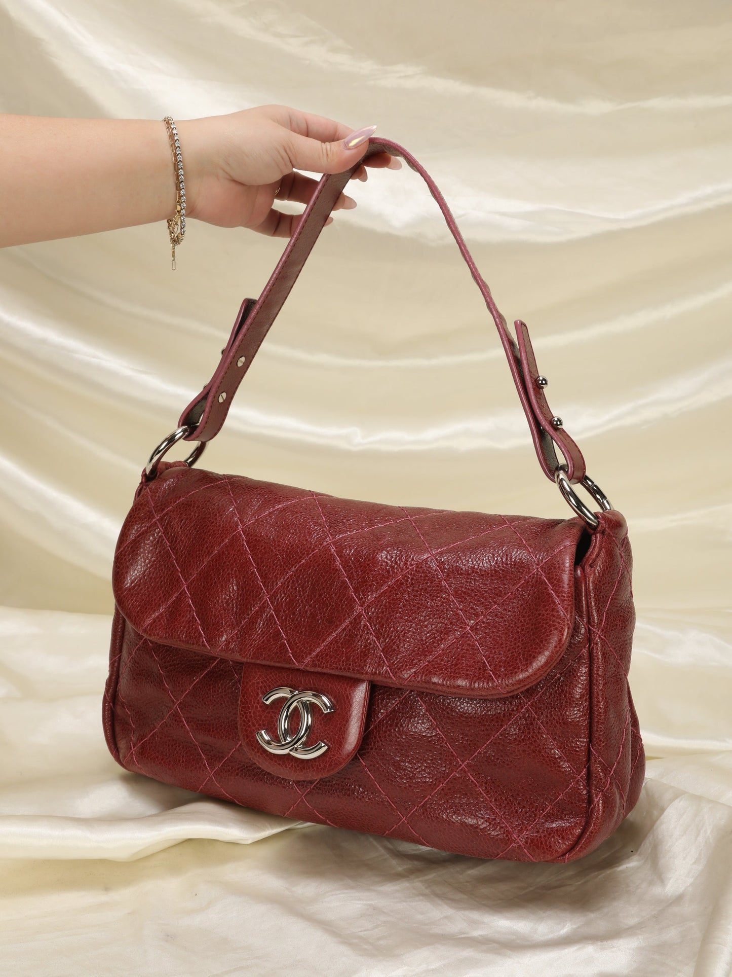 Chanel Caviar Red Shoulder Bag