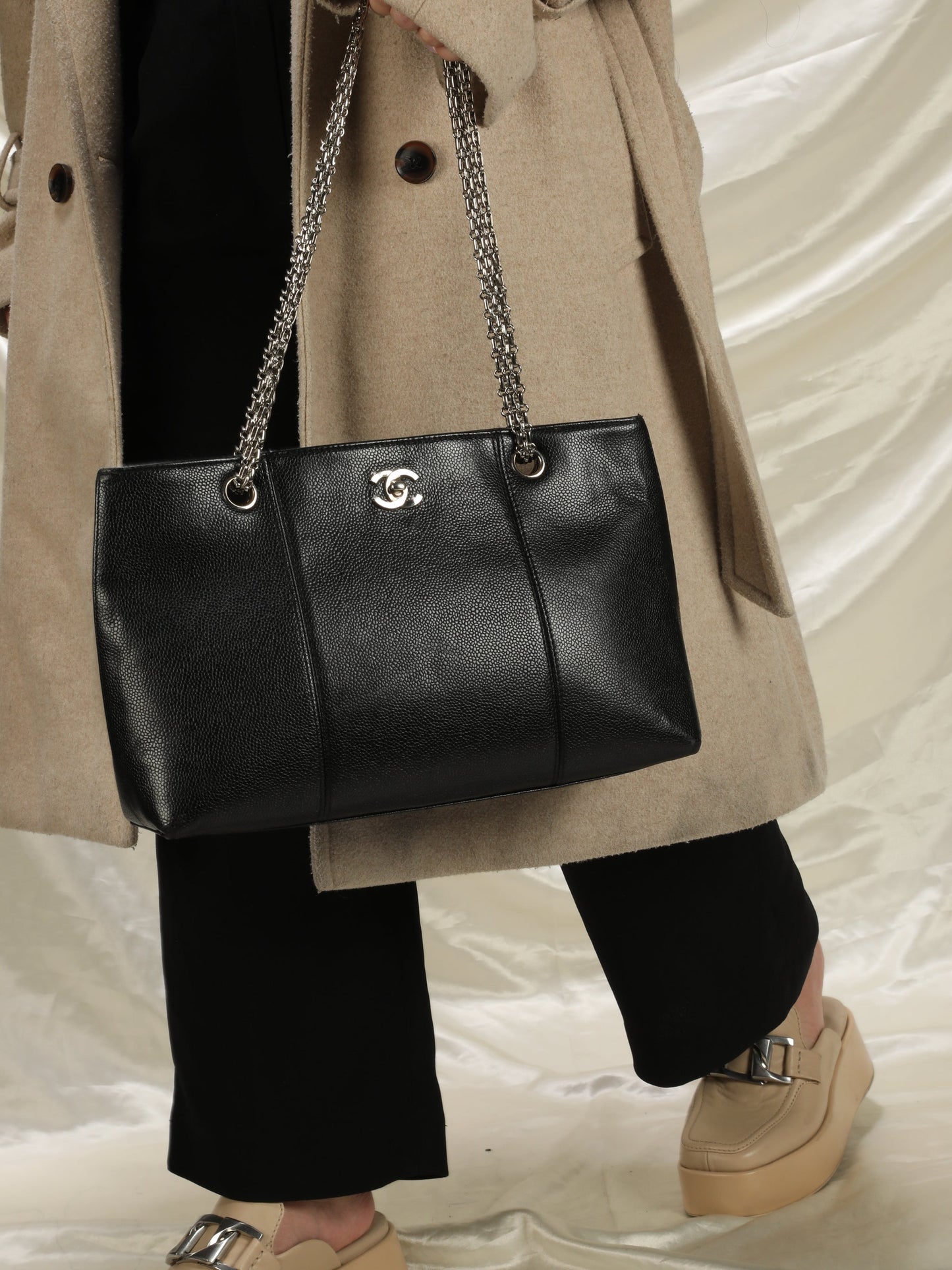 Chanel Caviar Chain Tote