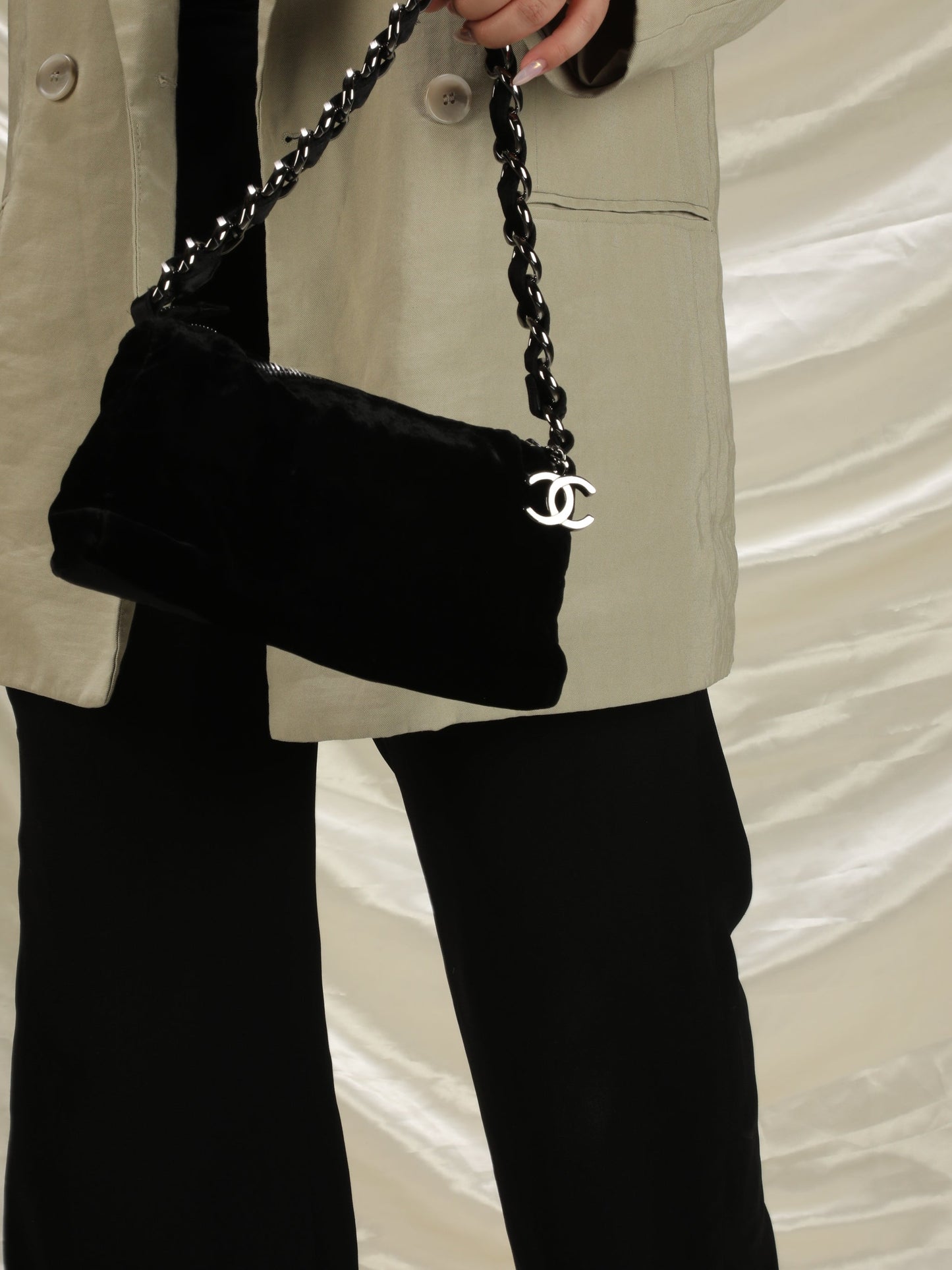 Chanel Velvet and Satin Chain Pochette